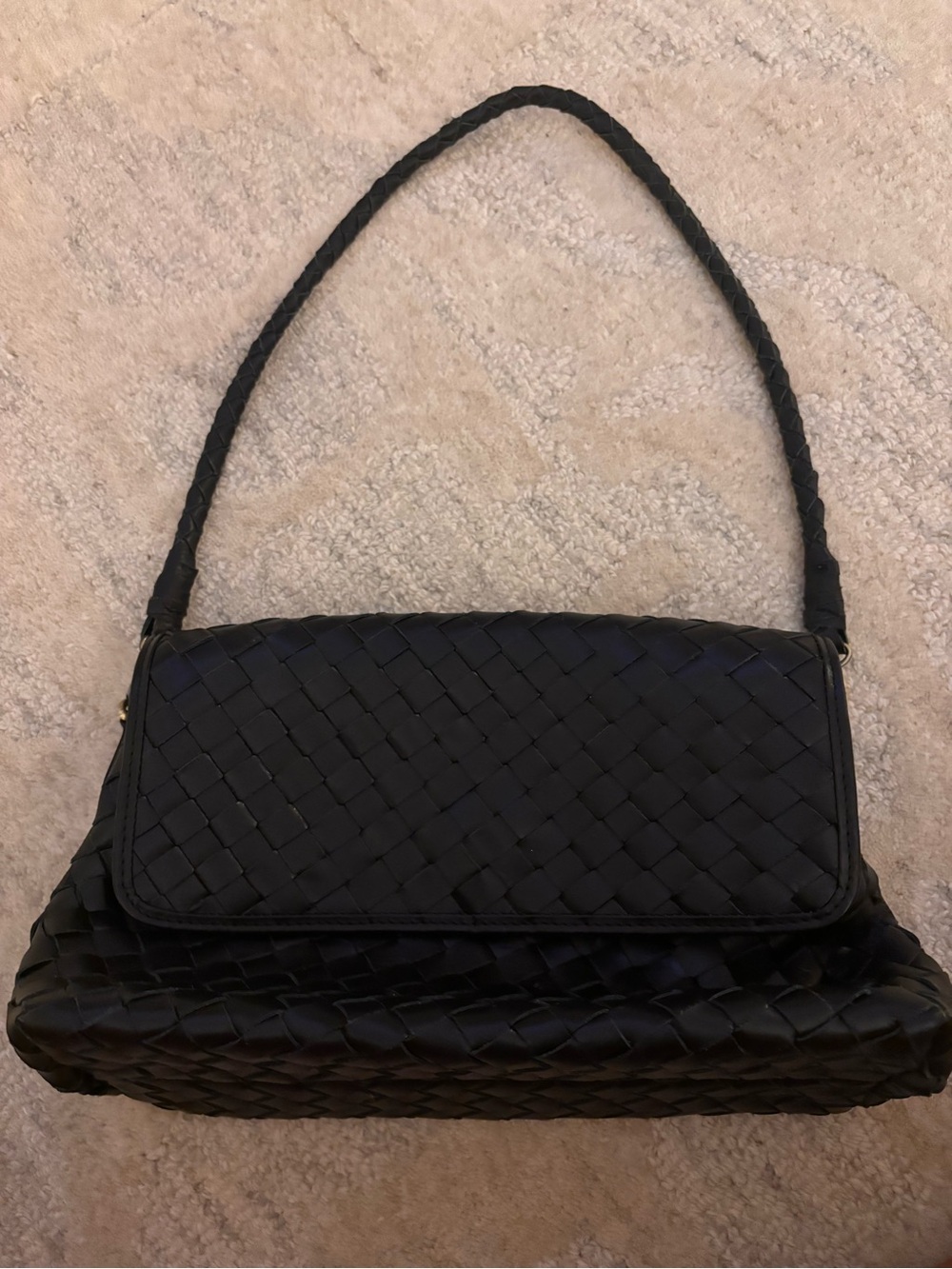 Anthropologie Black Woven Shoulder Bag